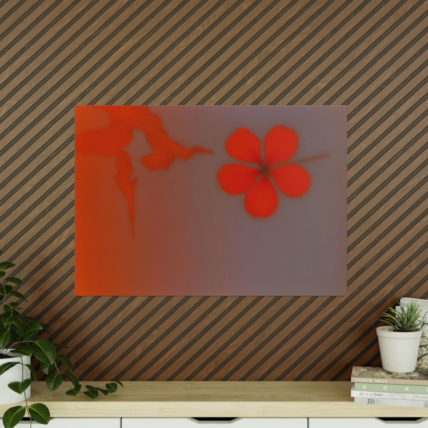 Abstract Red Floral Photo Poster — Minimal Modern Wall Art