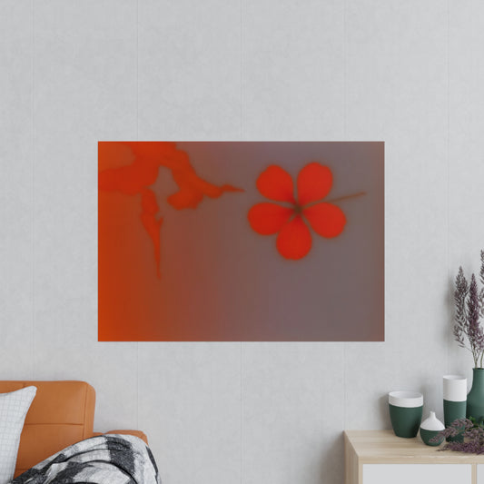 Abstract Red Floral Photo Poster — Minimal Modern Wall Art